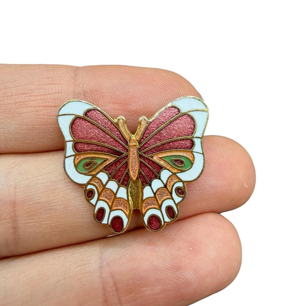 Vintage Jewelry Enamel  Butterfly Brooch Pin